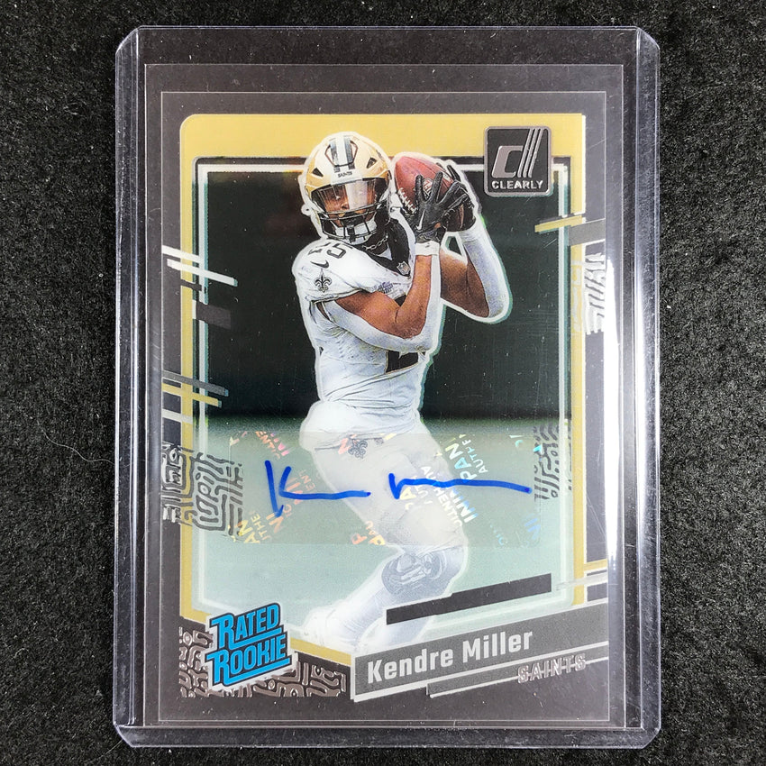 2023 Clearly Donruss Football KENDRE MILLER Rated Rookie Auto Base #72
