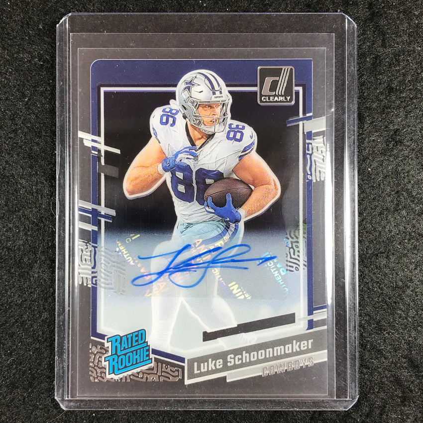 2023 Clearly Donruss Football LUKE SCHOONMAKER Rated Rookie Auto Base #73
