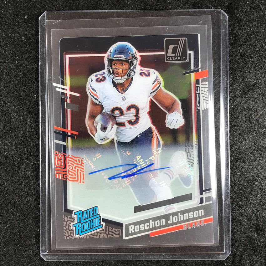 2023 Clearly Donruss Football ROSCHON JOHNSON Rated Rookie Auto Base #80