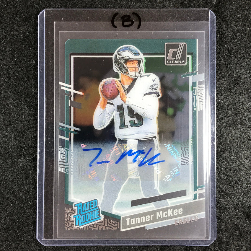 2023 Clearly Donruss Football TANNER MCKEE Rated Rookie Auto Base #86 (B)