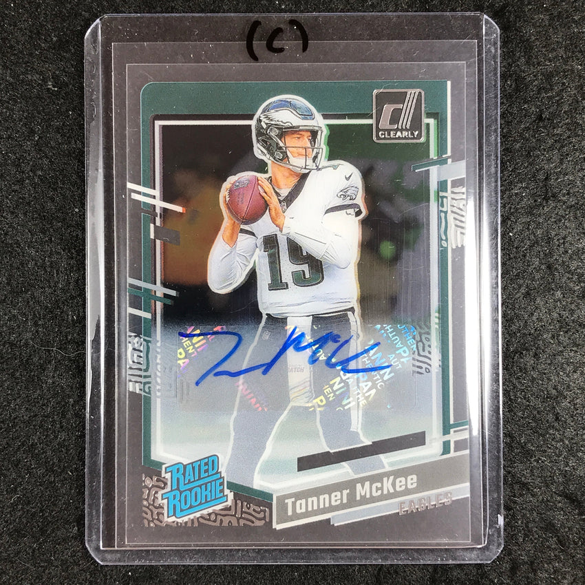 2023 Clearly Donruss Football TANNER MCKEE Rated Rookie Auto Base #86 (C)