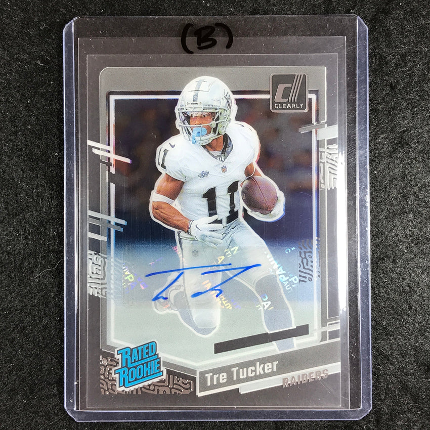 2023 Clearly Donruss Football TRE TUCKER Rated Rookie Auto Base #87 (B)