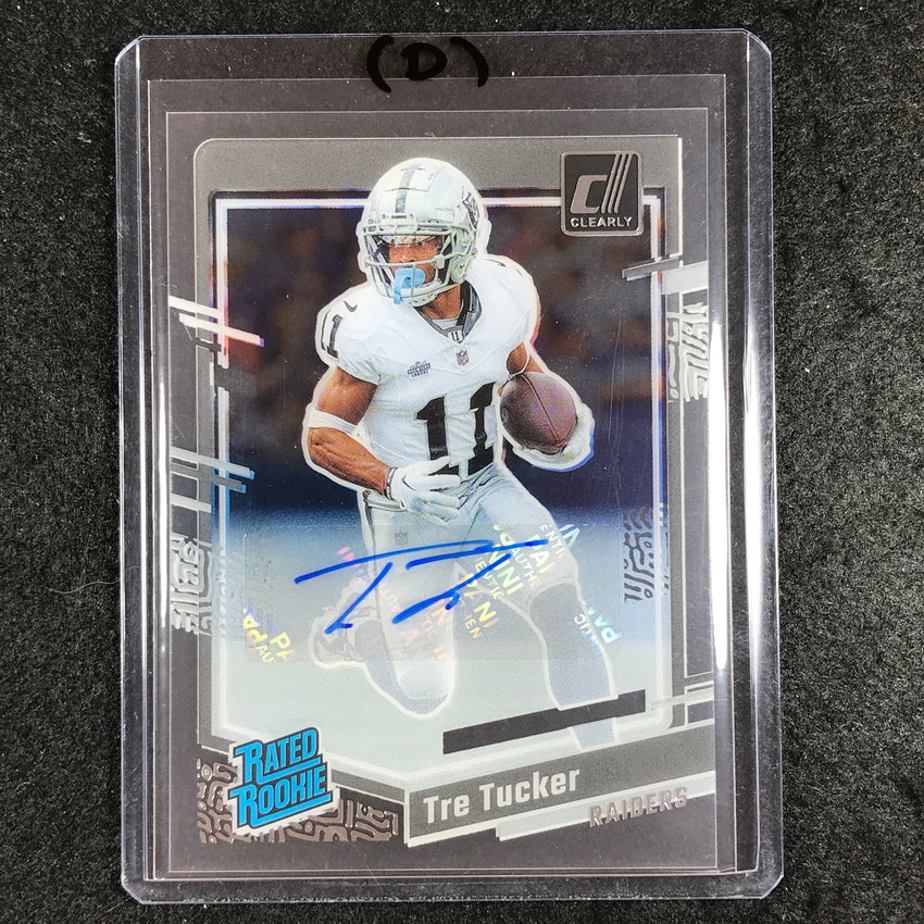 2023 Clearly Donruss Football TRE TUCKER Rated Rookie Auto Base #87 (D)