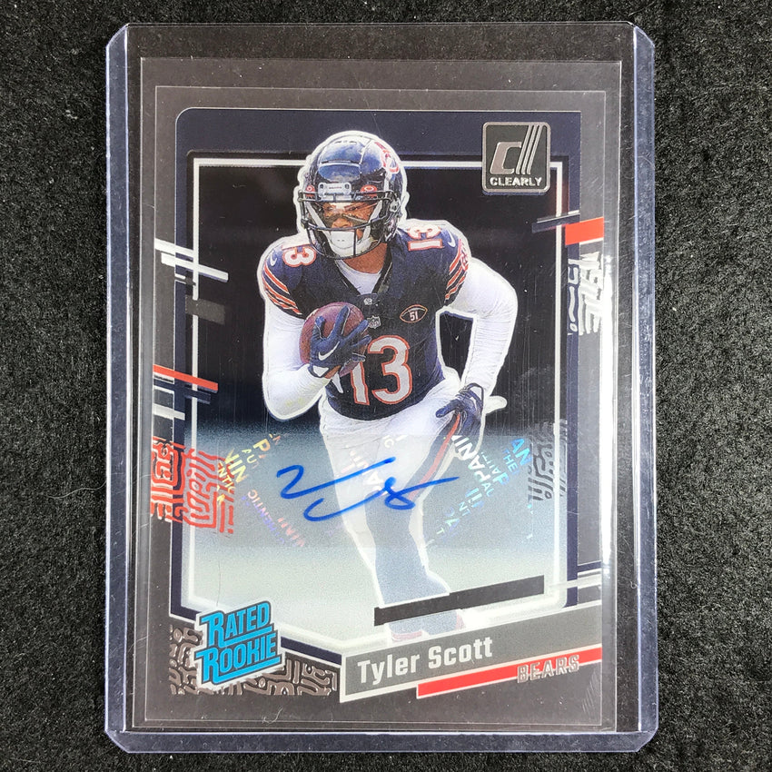 2023 Clearly Donruss Football TYLER SCOTT Rated Rookie Auto Base #89