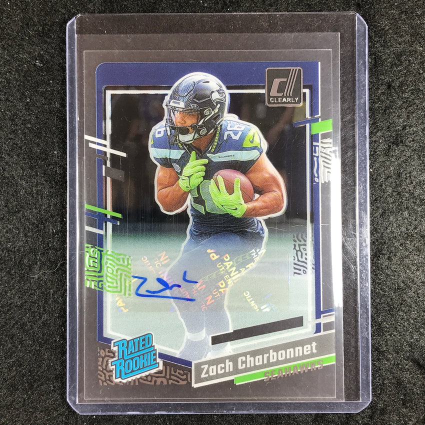 2023 Clearly Donruss Football ZACH CHARBONNET Rated Rookie Auto Base #91