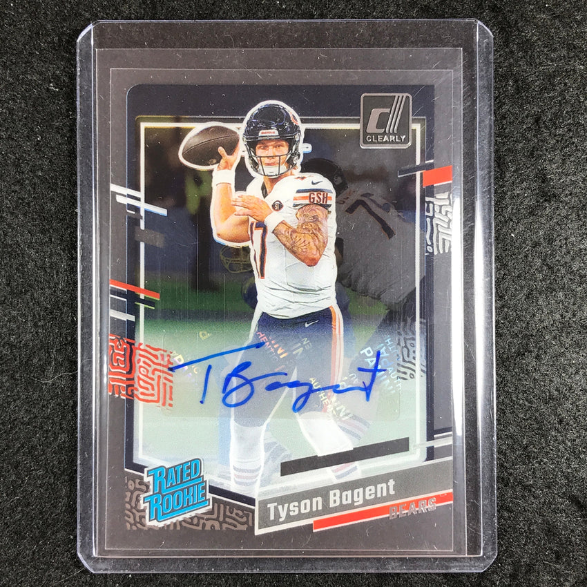 2023 Clearly Donruss Football TYSON BAGENT Rated Rookie Auto Base #100