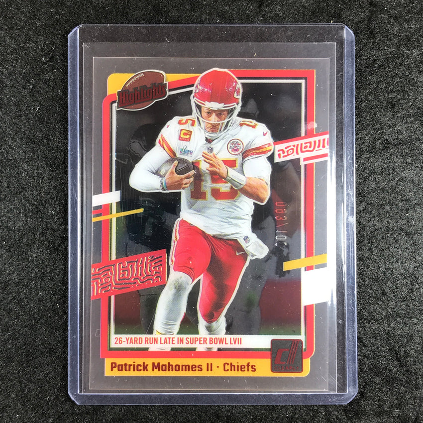 2023 Clearly Donruss Football PATRICK MAHOMES II Clearly Highlights Red 93/100