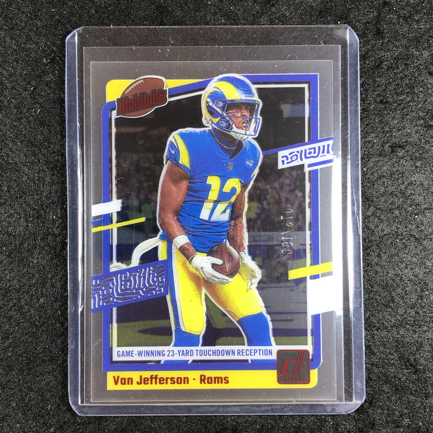 2023 Clearly Donruss Football VAN JEFFERSON Clearly Highlights Red 73/100