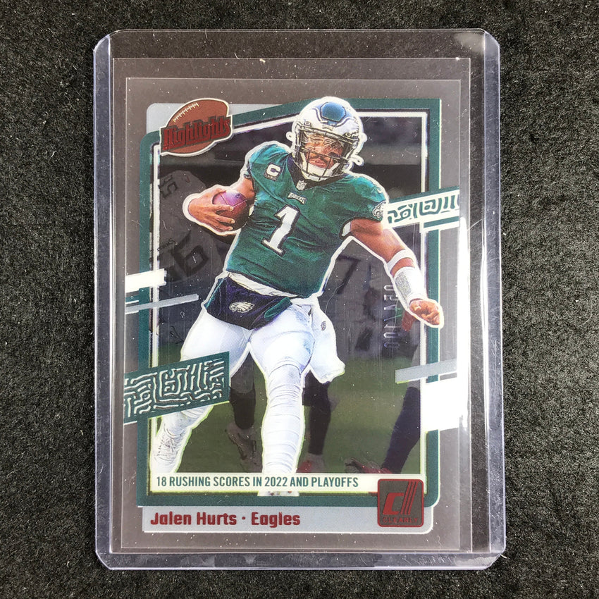 2023 Clearly Donruss Football JALEN HURTS Clearly Highlights Red 54/100
