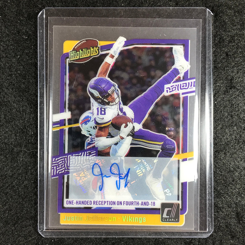 2023 Clearly Donruss Football JUSTIN JEFFERSON Clearly Highlights Auto 50/50