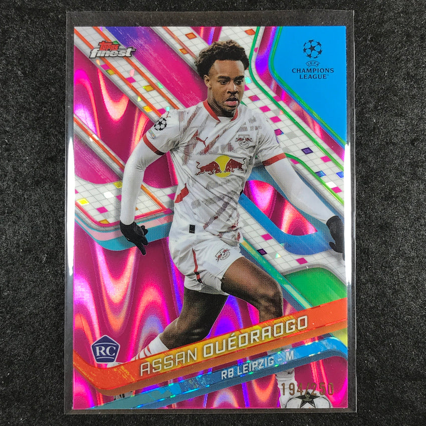 2024-25 Topps Finest UEFA Club Comp ASSAN OUEDRAOGO Rookie Pink RayWave /250 #55