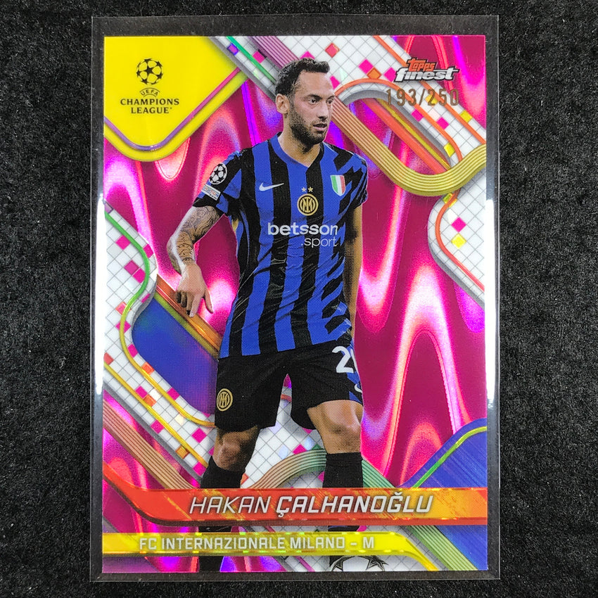 2024-25 Topps Finest UEFA Club Comp HAKAN CALHANOGLU Pink RayWave /250 #61