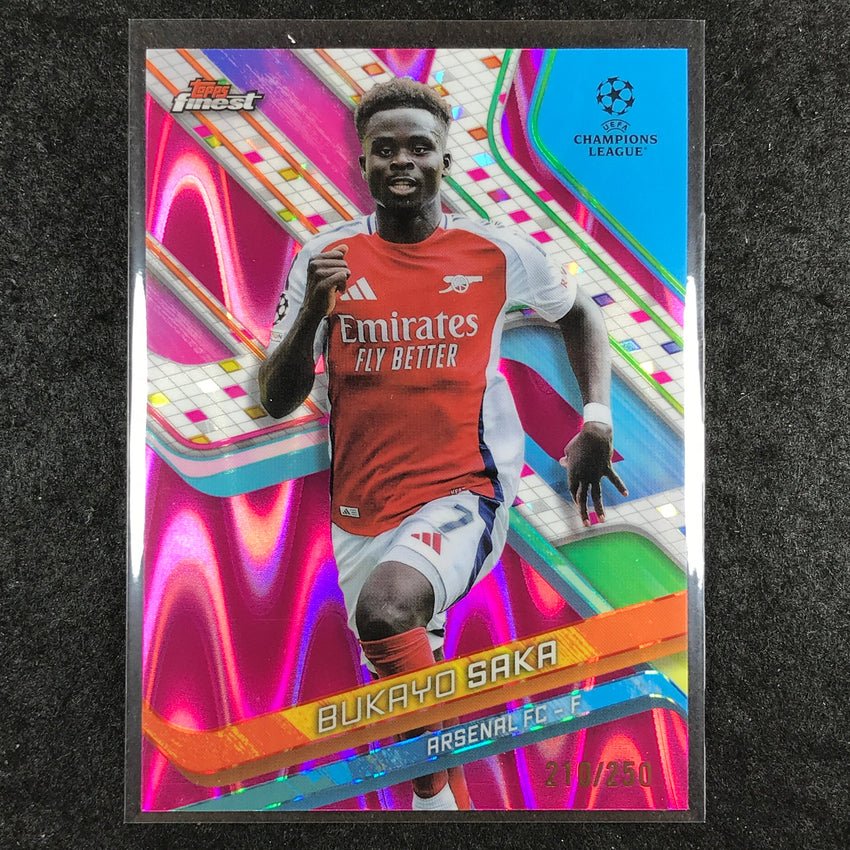 2024-25 Topps Finest UEFA Club Comp BUKAYO SAKA Pink RayWave /250 #77