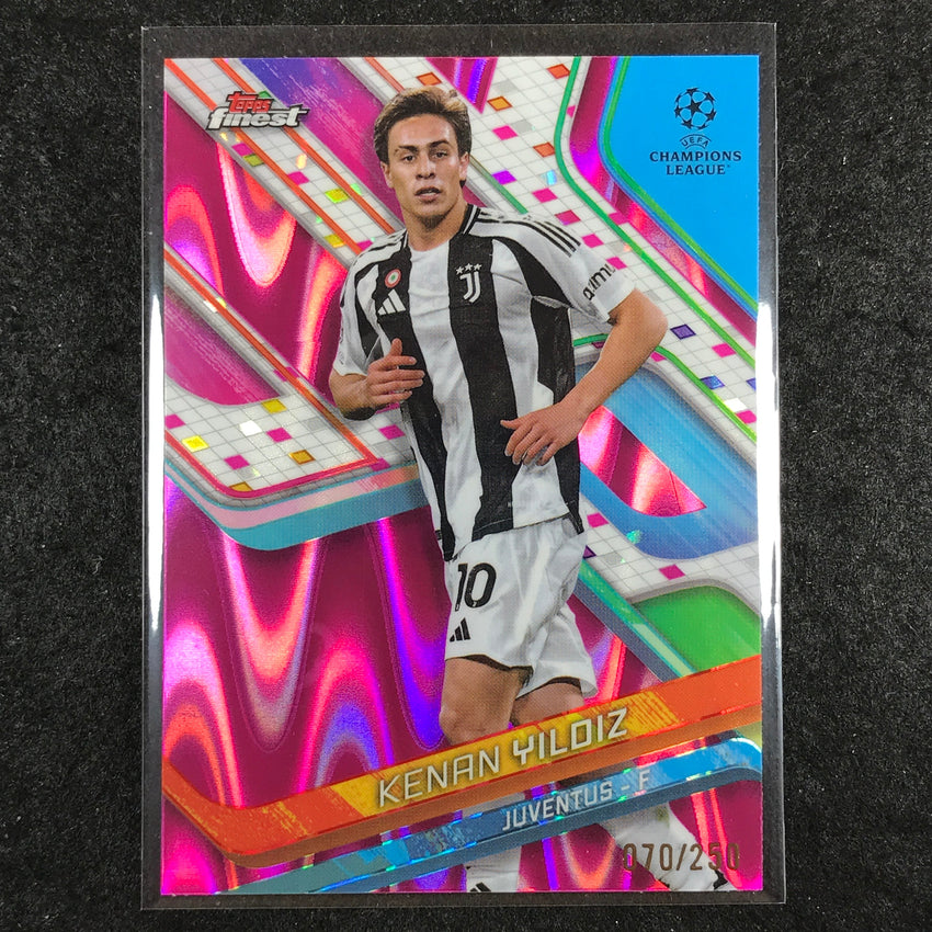 2024-25 Topps Finest UEFA Club Comp KENAN YILDIZ Pink RayWave /250 #90