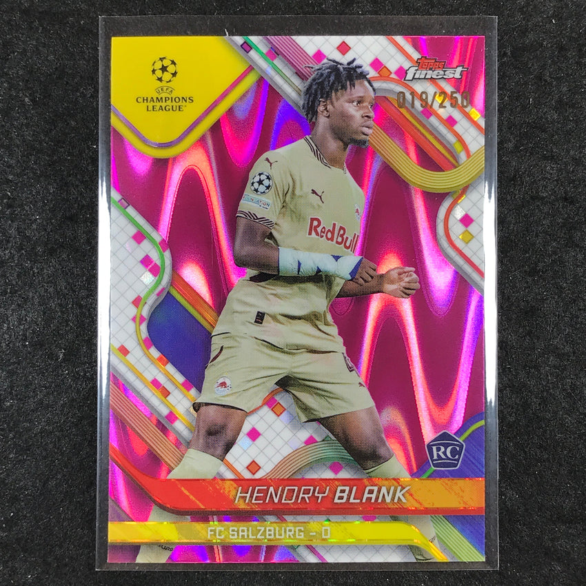 2024-25 Topps Finest UEFA Club Comp HENDRY BLANK Rookie Pink RayWave /250 #128