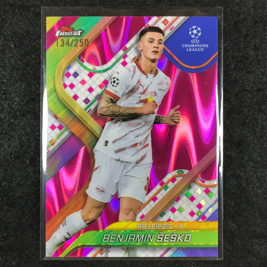 2024-25 Topps Finest UEFA Club Comp BENJAMIN SESKO Pink RayWave /250 #146