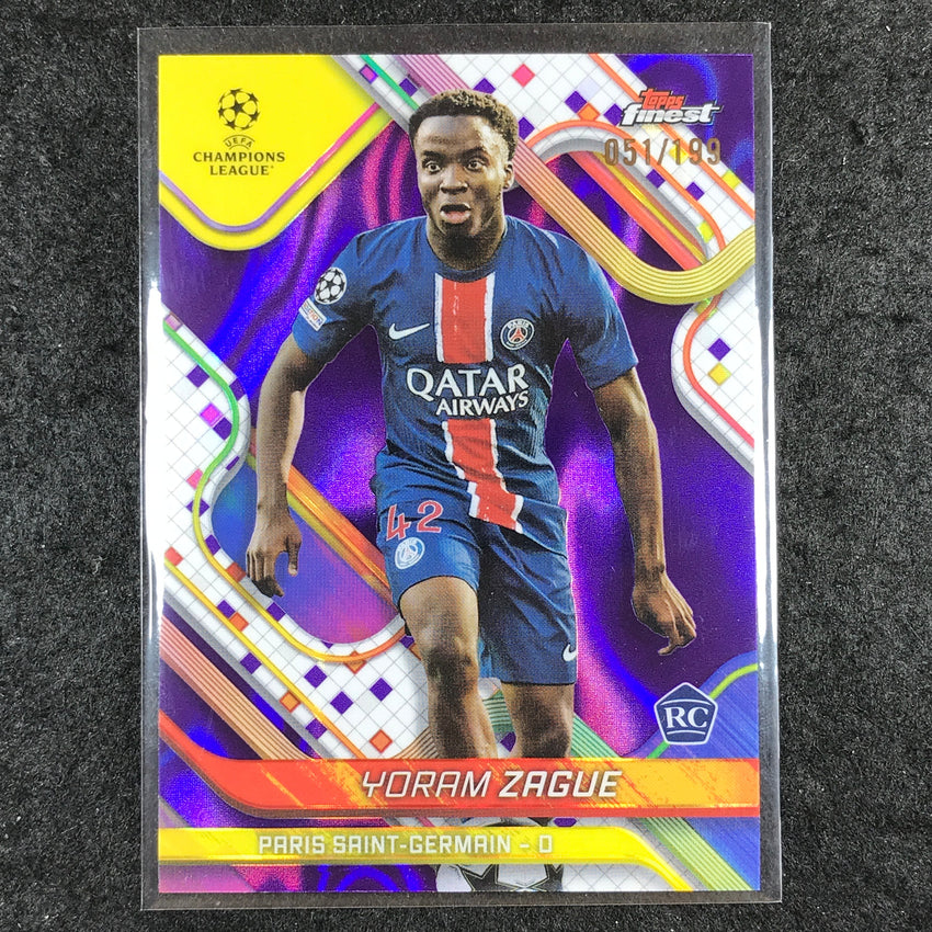 2024-25 Topps Finest UEFA Club Comp YORAM ZAGUE Rookie Purple Lava /199 #12