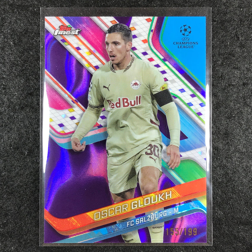 2024-25 Topps Finest UEFA Club Comp OSCAR GLOUKH Purple Lava /199 #13