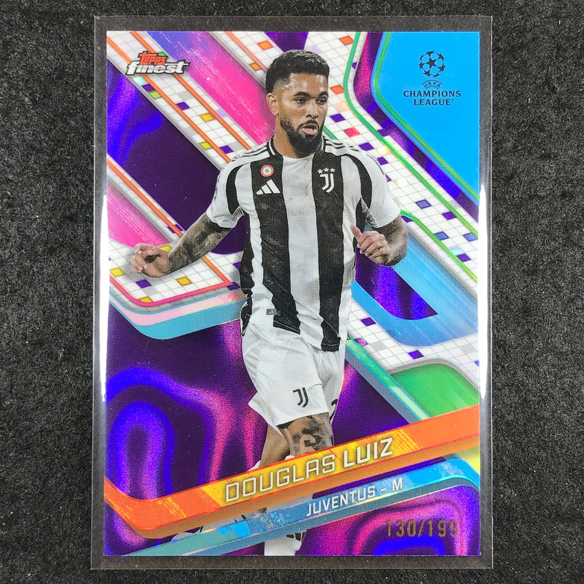 2024-25 Topps Finest UEFA Club Comp DOUGLAS LUIZ Purple Lava /199 #23