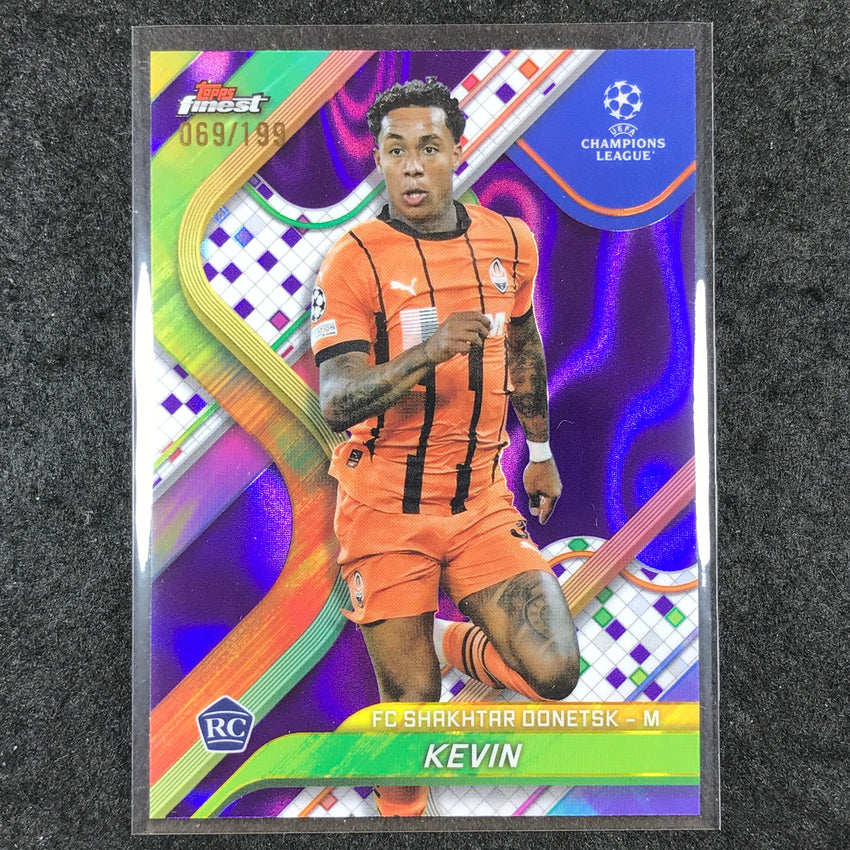 2024-25 Topps Finest UEFA Club Comp KEVIN Rookie Purple Lava /199 #81