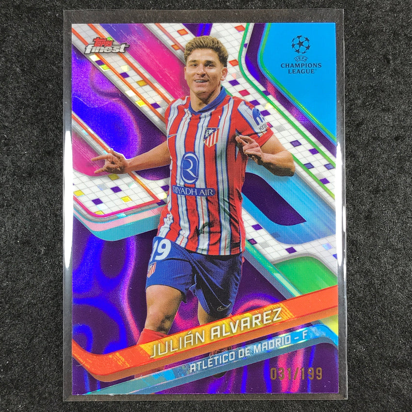 2024-25 Topps Finest UEFA Club Comp JULIAN ALVAREZ Purple Lava /199 #91
