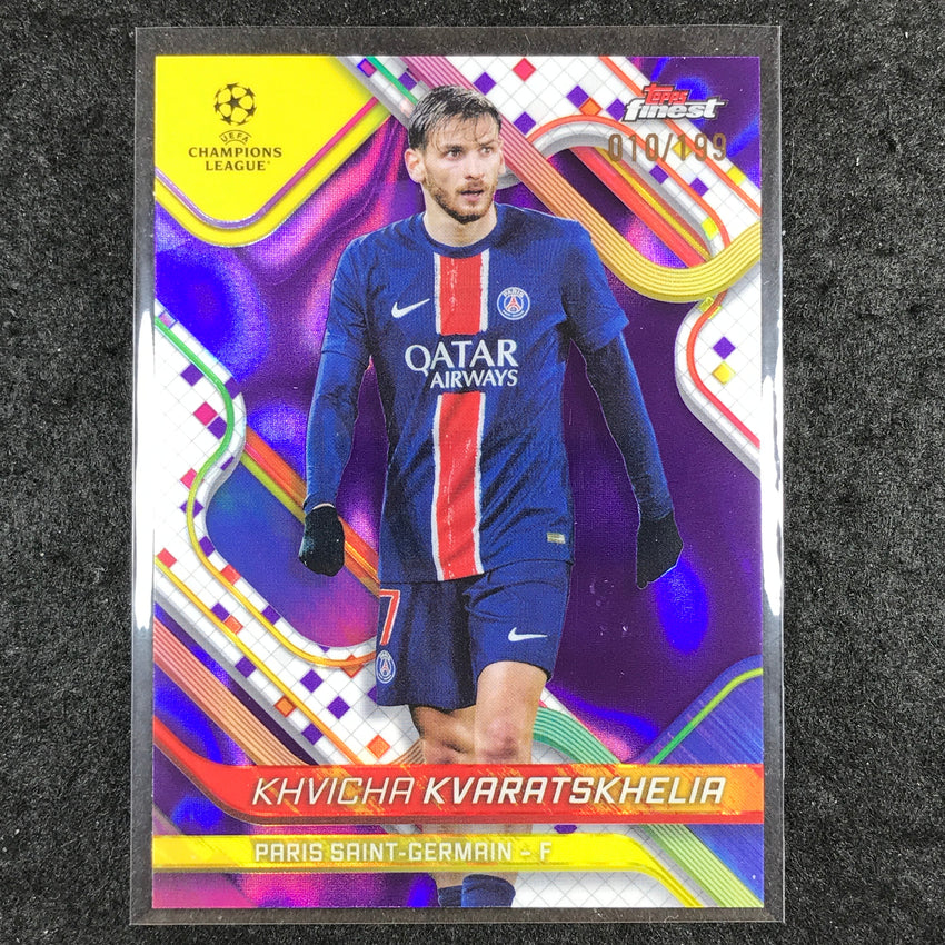2024-25 Topps Finest UEFA Club Comp KHVICHA KVARATSKHELIA Purple Lava /199 #97