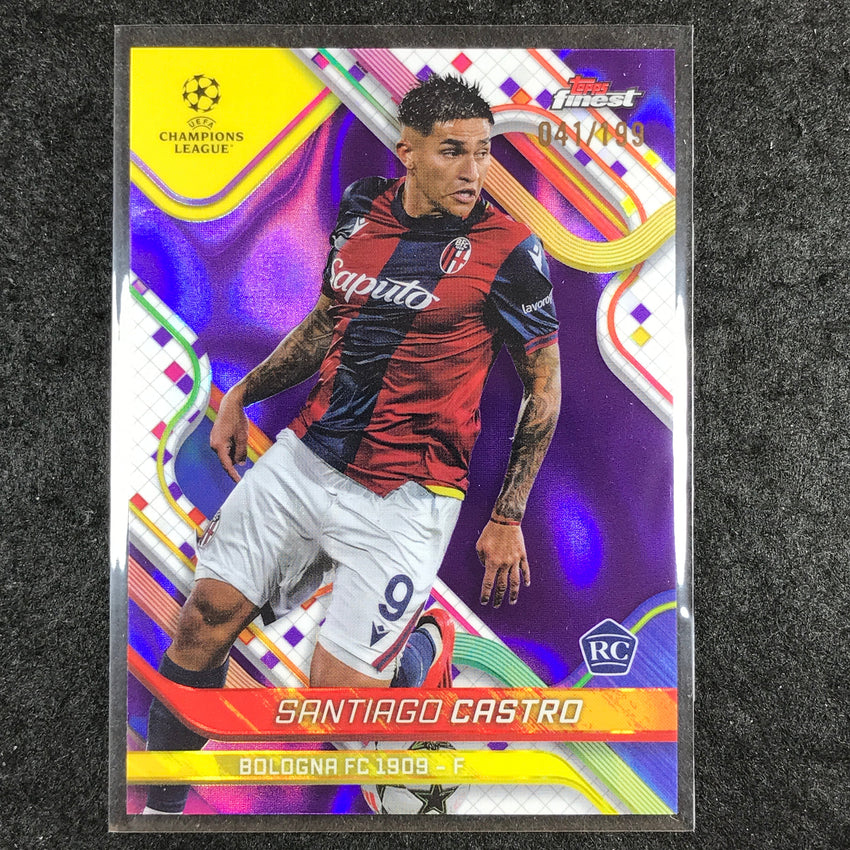 2024-25 Topps Finest UEFA Club Comp SANTIAGO CASTRO Rookie Purple Lava /199 #109