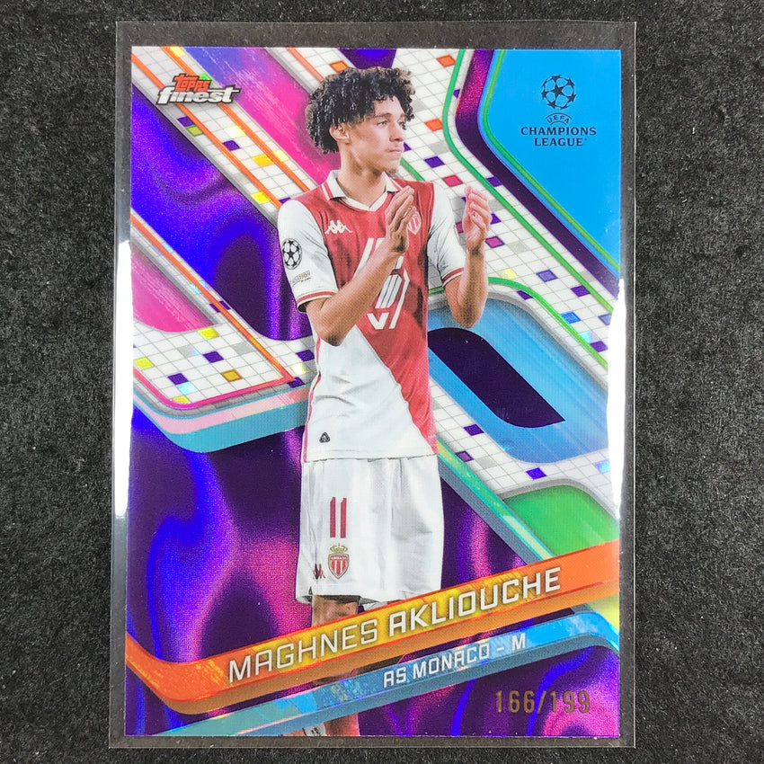 2024-25 Topps Finest UEFA Club Comp MAGHNES AKLIOUCHE Purple Lava /199 #115
