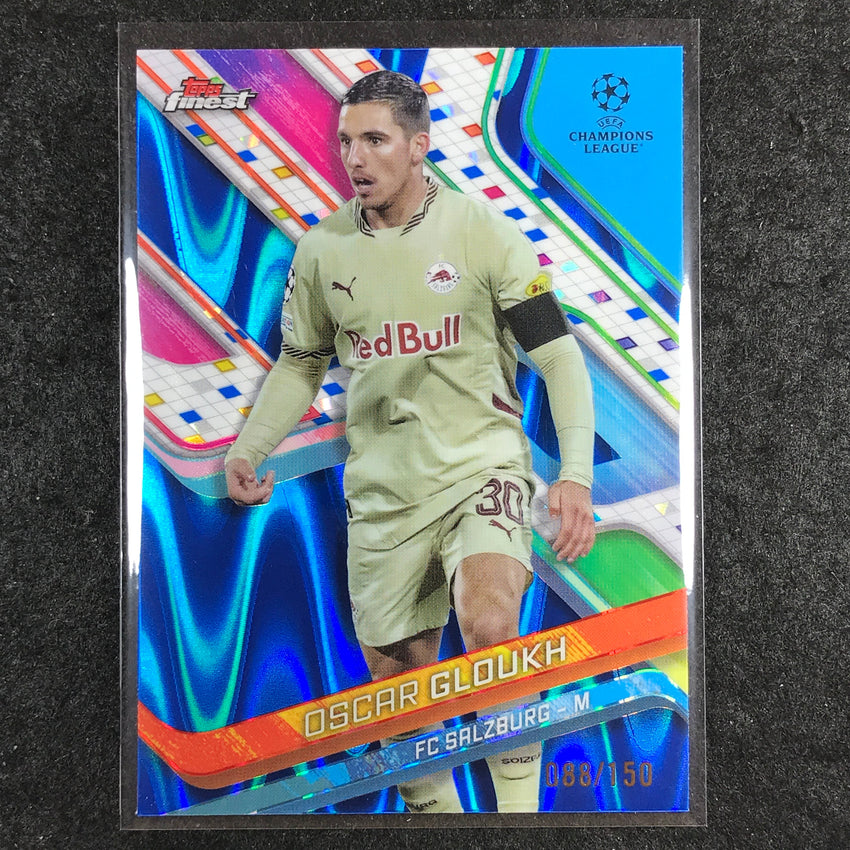 2024-25 Topps Finest UEFA Club Comp OSCAR GLOUKH Blue RayWave /150 #13