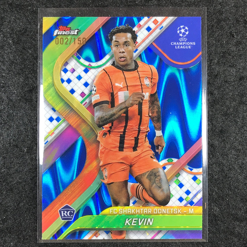 2024-25 Topps Finest UEFA Club Comp KEVIN Rookie Blue RayWave /150 #81