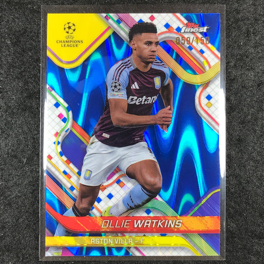 2024-25 Topps Finest UEFA Club Comp OLLIE WATKINS Blue RayWave /150 #122