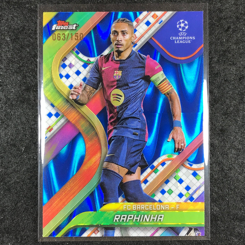 2024-25 Topps Finest UEFA Club Comp RAPHINHA Blue RayWave /150 #132