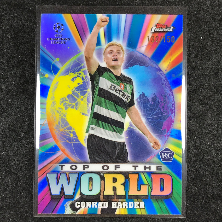 2024-25 Finest UEFA Club Comp CONRAD HARDER Top of the World Rookie Blue /150