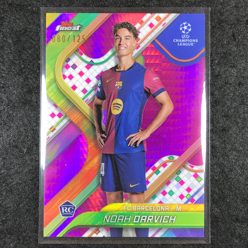 2024-25 Topps Finest UEFA Club Comp NOAH DARVICH Rookie Pink Prism /125 #16