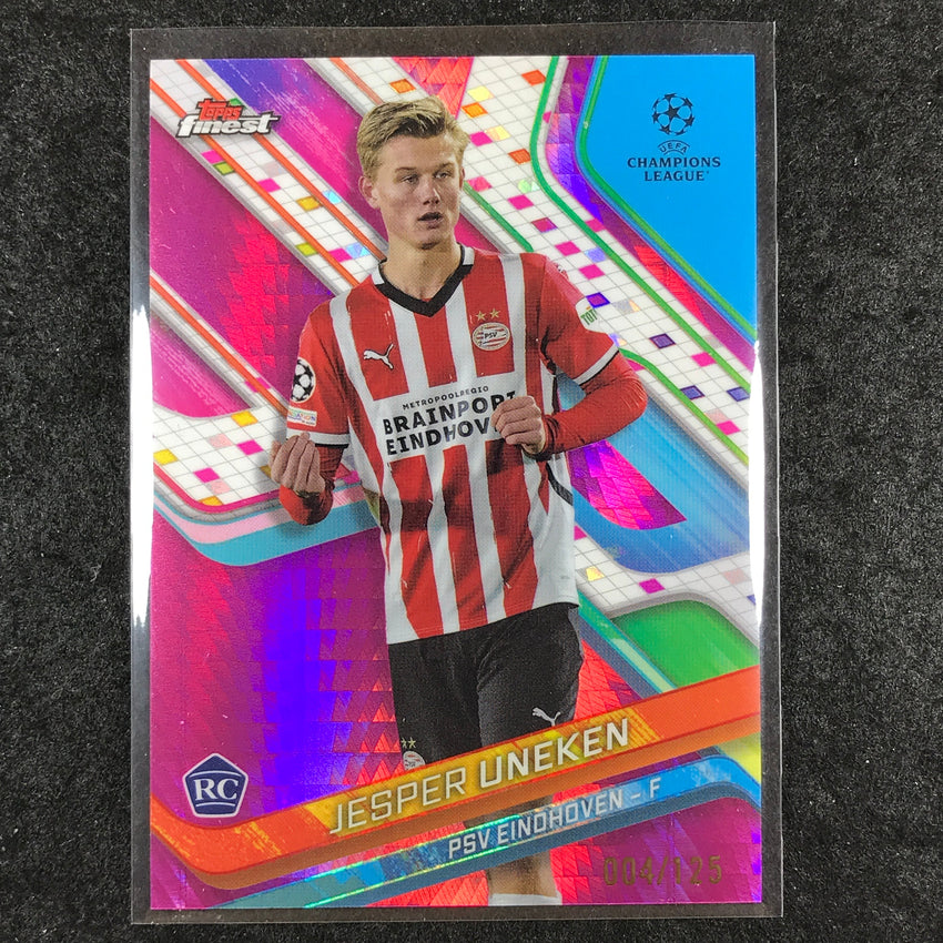 2024-25 Topps Finest UEFA Club Comp JESPER UNEKEN Rookie Pink Prism /125 #24
