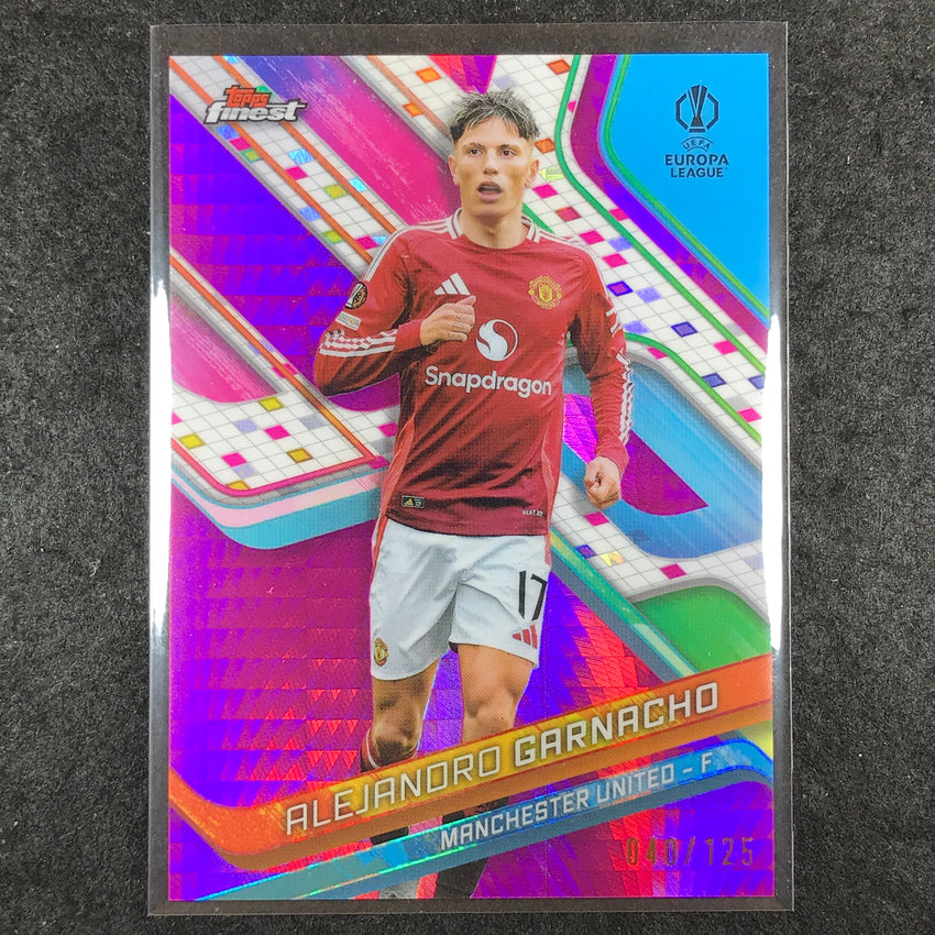2024-25 Topps Finest UEFA Club Comp ALEJANDRO GARNACHO Pink Prism /125 #49