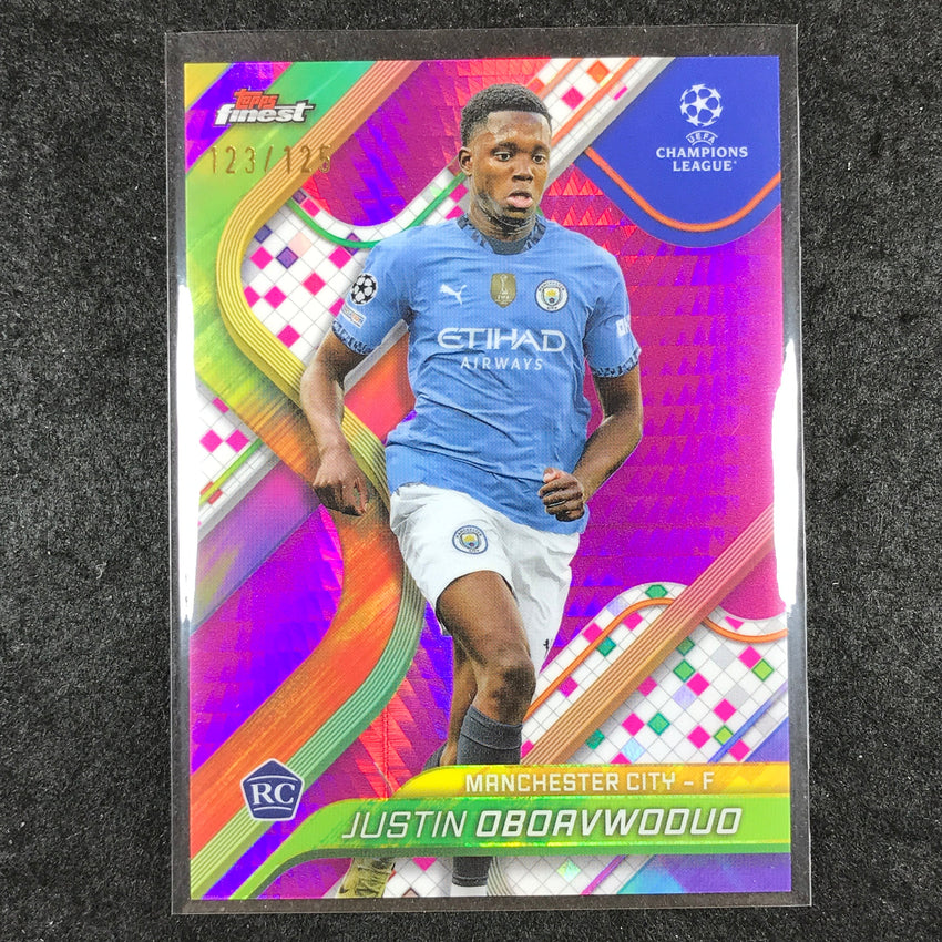 2024-25 Finest UEFA Club Comp JUSTIN OBOAVWODUO Rookie Pink Prism /125 #112