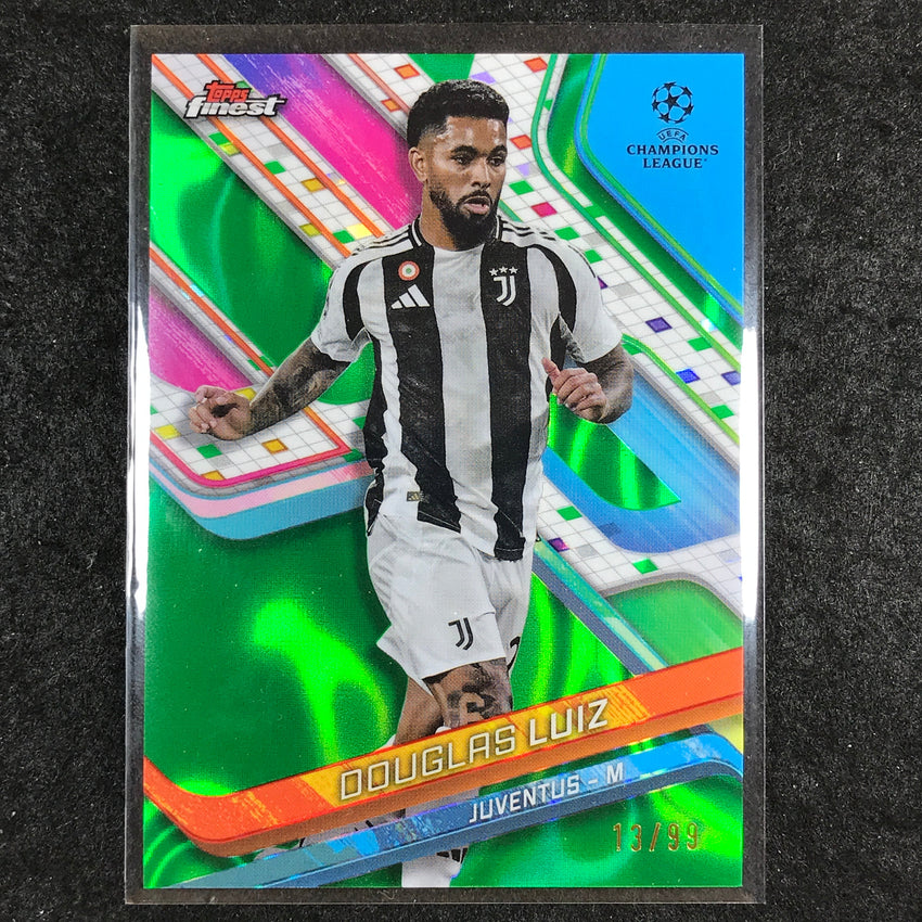 2024-25 Topps Finest UEFA Club Comp DOUGLAS LUIZ Green Lava 13/99 #23