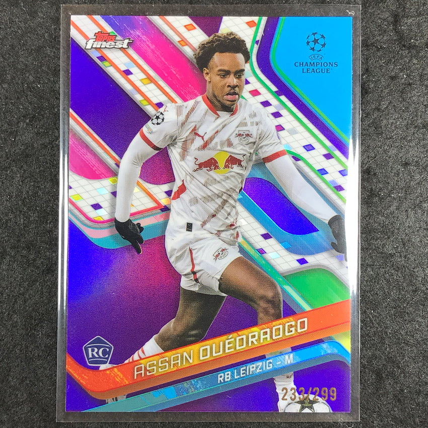2024-25 Topps Finest UEFA Club Comp ASSAN OUEDRAOGO Rookie Base Purple /299 #55