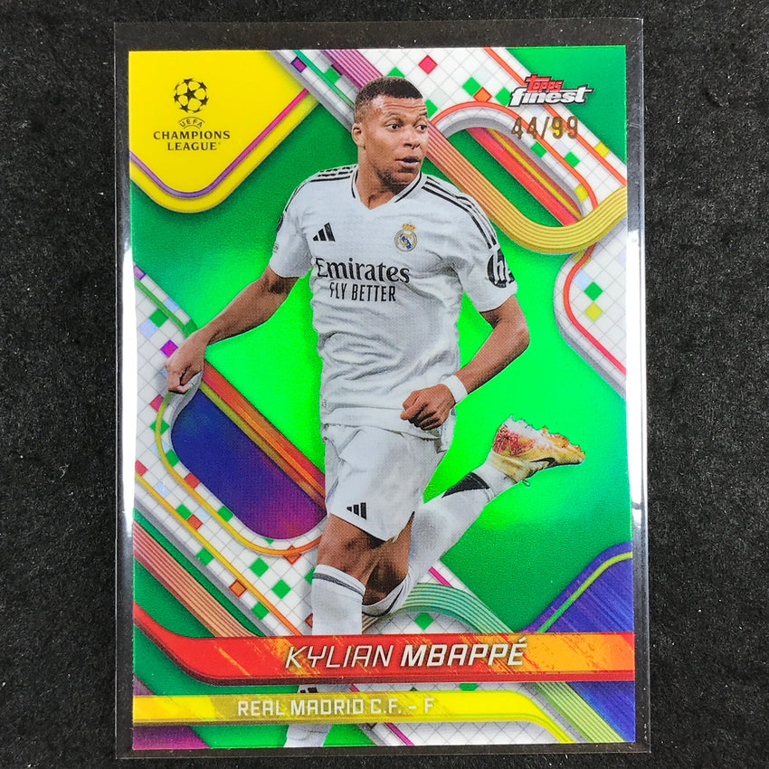 2024-25 Topps Finest UEFA Club Comp KYLIAN MBAPPE Base Green 44/99 #9