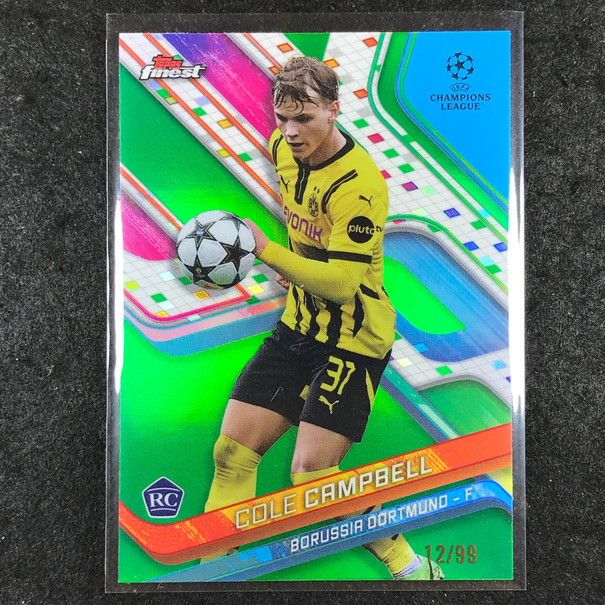 2024-25 Topps Finest UEFA Club Comp COLE CAMPBELL Rookie Base Green 12/99 #58