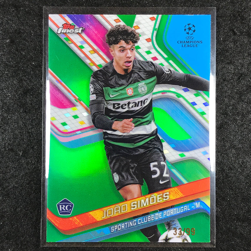 2024-25 Topps Finest UEFA Club Comp JOAO SIMOES Rookie Base Green 33/99 #83