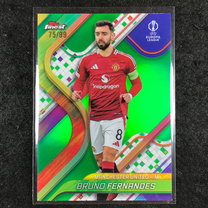 2024-25 Topps Finest UEFA Club Comp BRUNO FERNANDES Base Green 75/99 #134