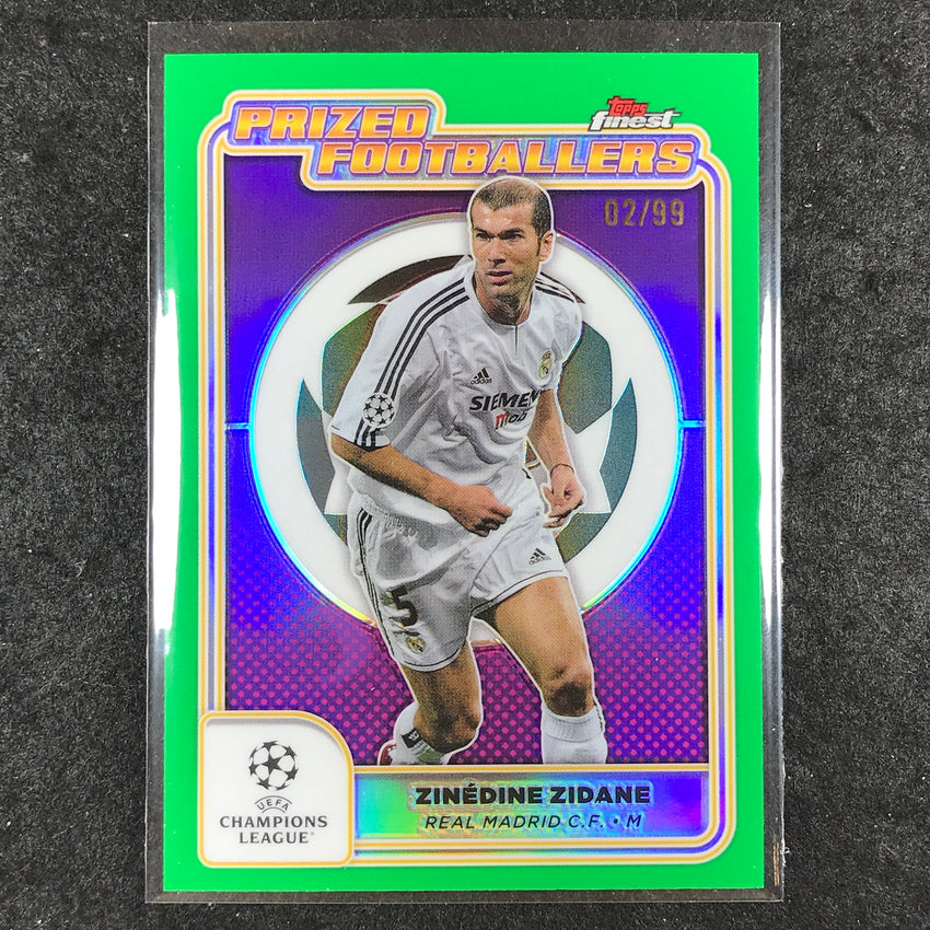 2024-25 Finest UEFA Club Comp ZINEDINE ZIDANE Prized Footballers Green 2/99 #6