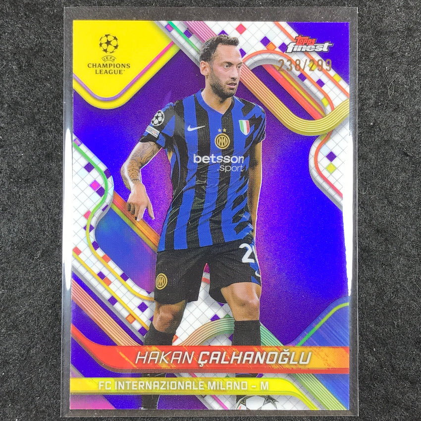2024-25 Topps Finest UEFA Club Comp HAKAN CALHANOGLU Base Purple /299 #61