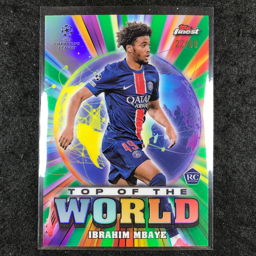 2024-25 Finest UEFA Club Comp IBRAHIM MBAYE Top of the World Rookie Green 22/99