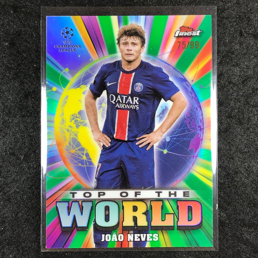 2024-25 Topps Finest UEFA Club Comp JOAO NEVES Top of the World Green 75/99 #10