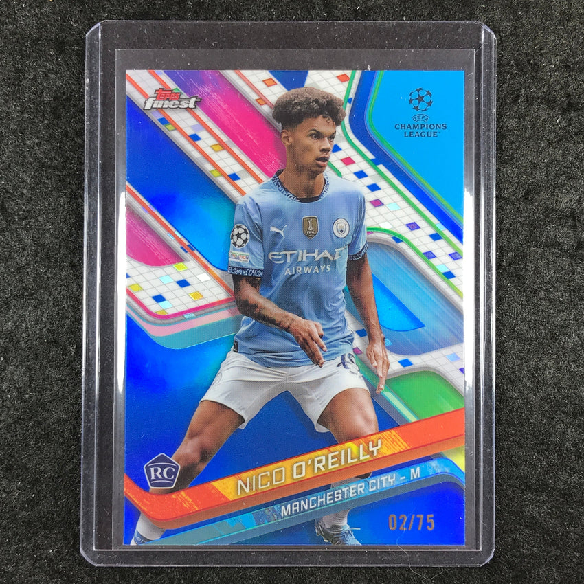 2024-25 Topps Finest UEFA Club Comp NICO O'REILLY Rookie Base Blue 2/75 #33
