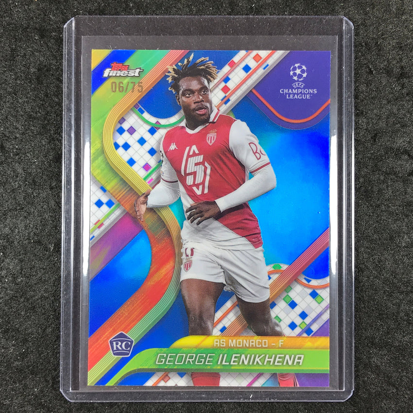 2024-25 Topps Finest UEFA Club Comp GEORGE ILENIKHENA Rookie Base Blue 6/75 #86
