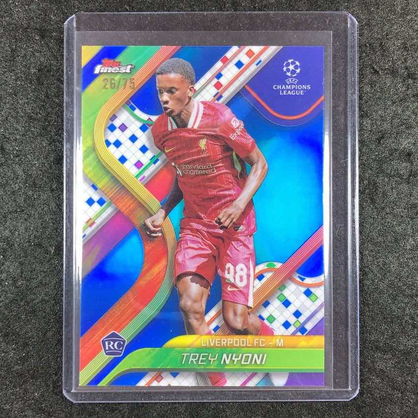 2024-25 Topps Finest UEFA Club Comp TREY NYONI Rookie Base Blue 26/75 #114
